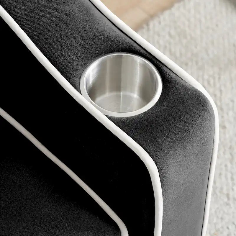 Foldable Sofa Bed with Adjustable Back, USB Port, Ashtray & Swivel Phone Stand