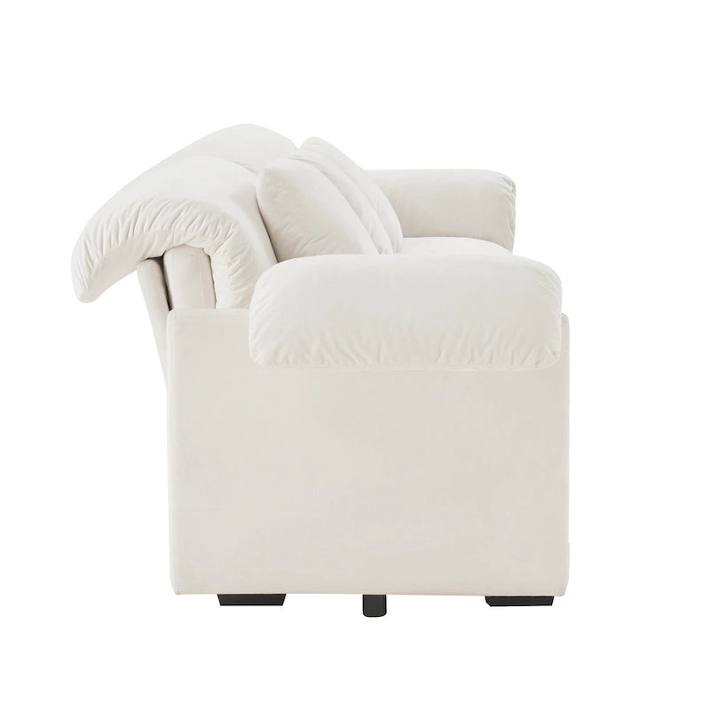 Velvet 4-Seater Sofa with Storage