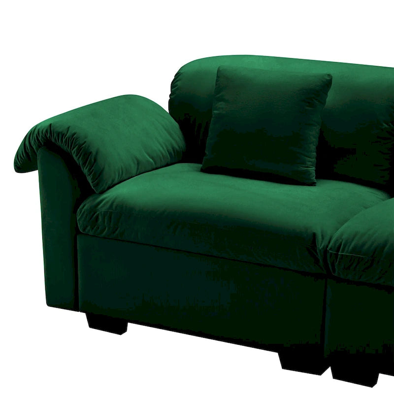 Velvet 4-Seater Sofa with Storage