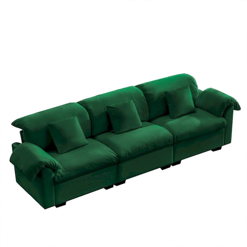 Velvet 4-Seater Sofa with Storage