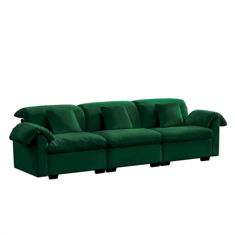Velvet 4-Seater Sofa with Storage