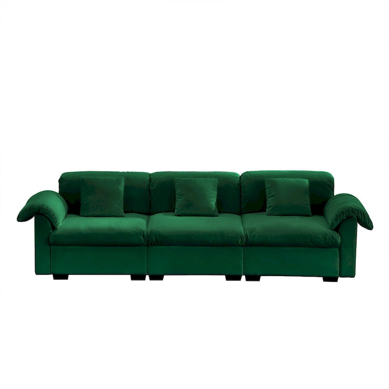 Velvet 4-Seater Sofa with Storage