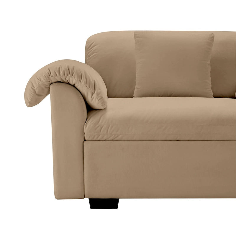 Velvet 4-Seater Sofa with Storage
