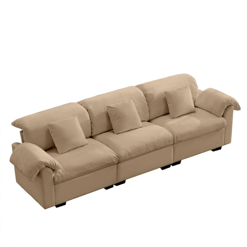 Velvet 4-Seater Sofa with Storage