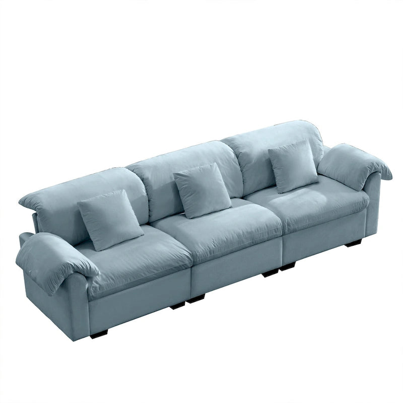 Velvet 4-Seater Sofa with Storage