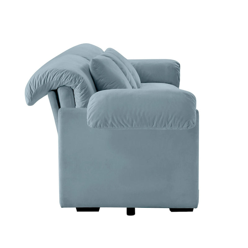 Velvet 4-Seater Sofa with Storage