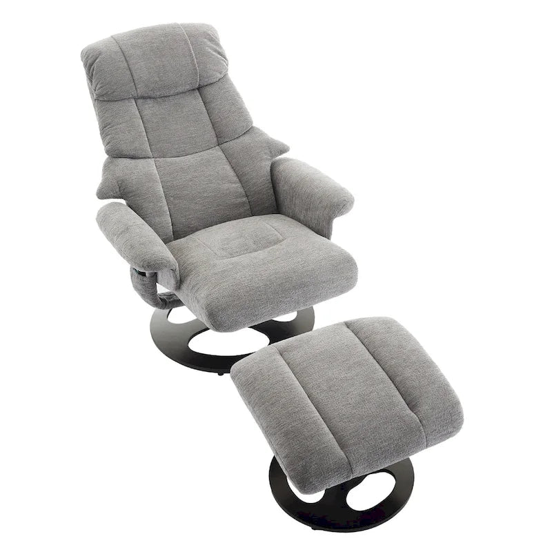 Heated Massage Swivel Recliner Chair with Ottoman, Adjustable Backrest and Remote