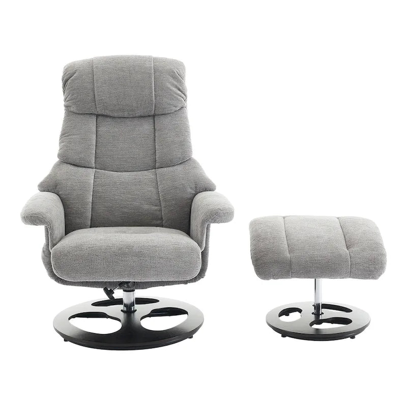 Heated Massage Swivel Recliner Chair with Ottoman, Adjustable Backrest and Remote