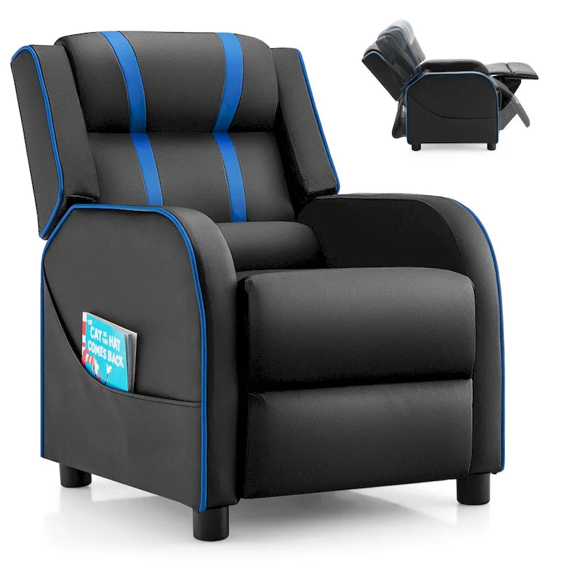 Kids Recliner Chair Ergonomic Leather Sofa Armchair with Footrest