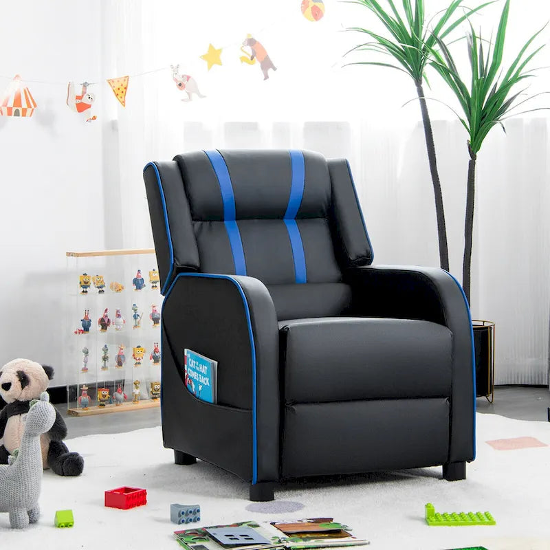 Kids Recliner Chair Ergonomic Leather Sofa Armchair with Footrest