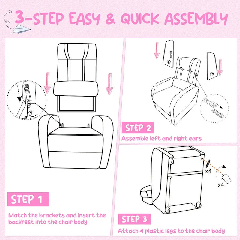 Kids Recliner Chair Ergonomic Leather Sofa Armchair with Footrest
