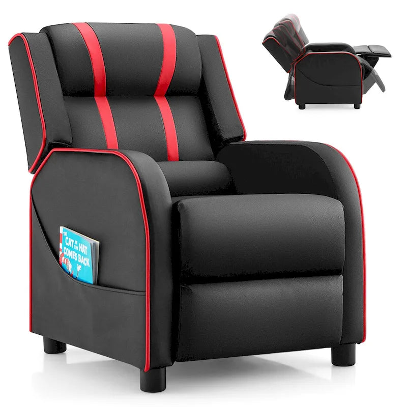 Kids Recliner Chair Ergonomic Leather Sofa Armchair with Footrest