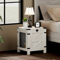 Lift Top End Table Nightstand with Rustic Lock