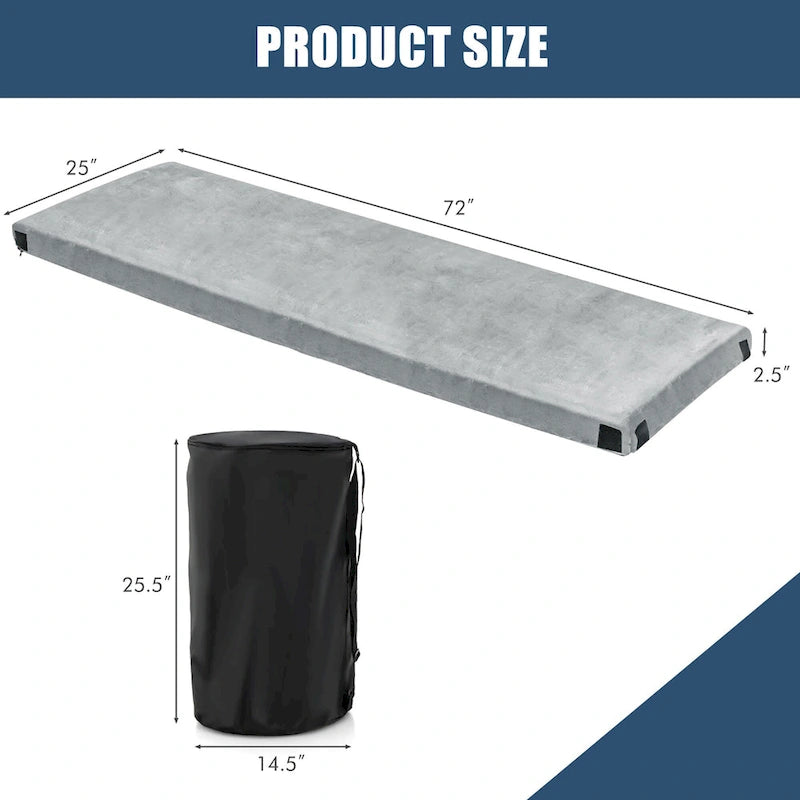 72" Lightweight Roll-Up Travel Mattress - Portable Memory Foam
