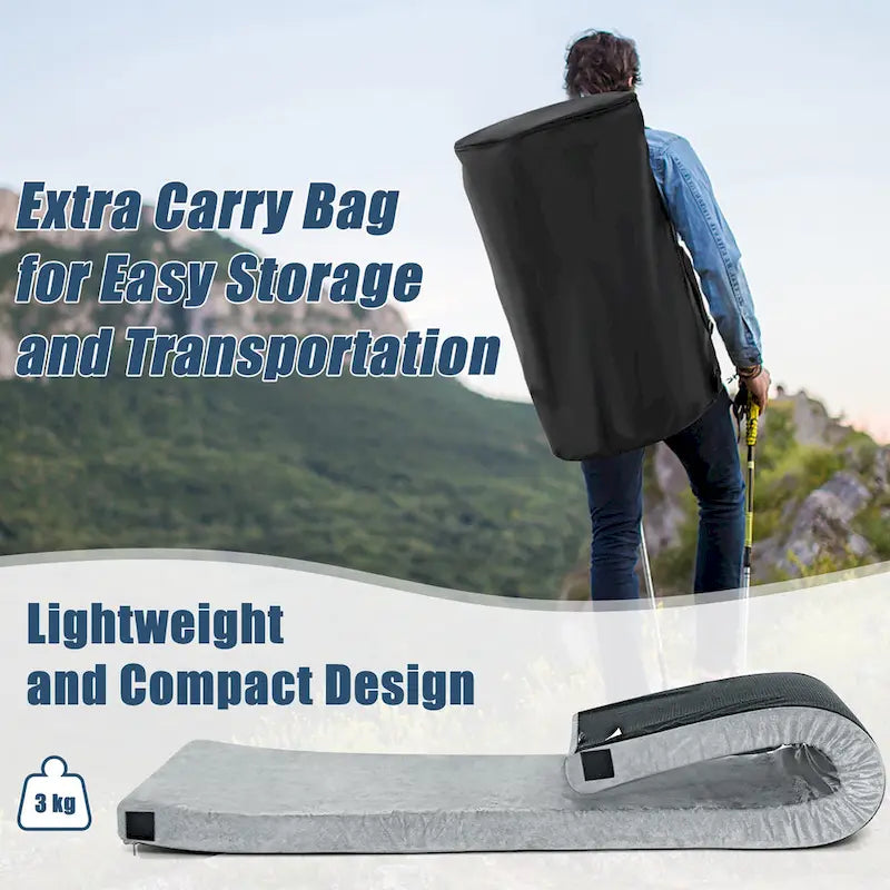 72" Lightweight Roll-Up Travel Mattress - Portable Memory Foam
