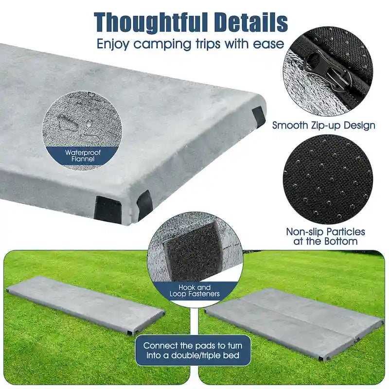 72" Lightweight Roll-Up Travel Mattress - Portable Memory Foam