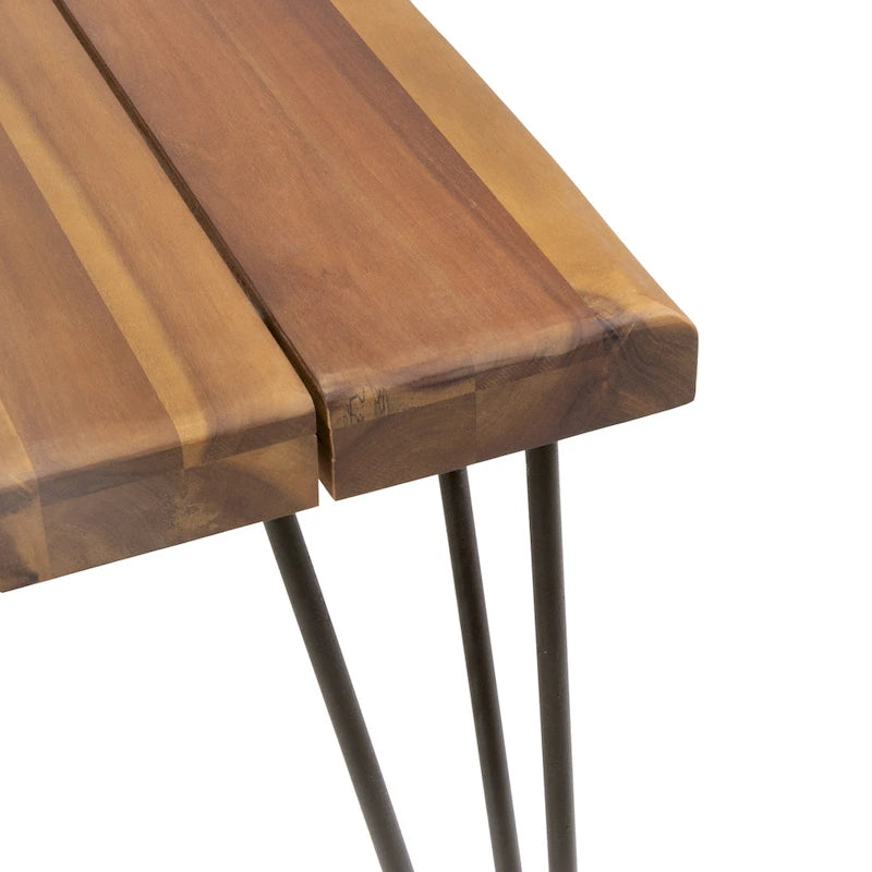 Christopher Knight Home Zion Acacia Wood 72-Inch Dining Table - teak finish + rustic metal