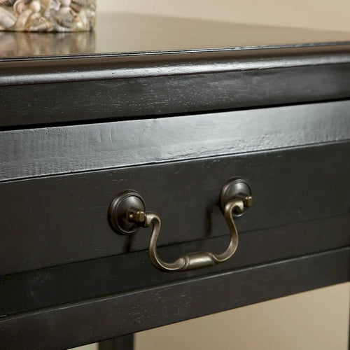 Acacia Wood Accent Table with Drawer and Bottom Shelf