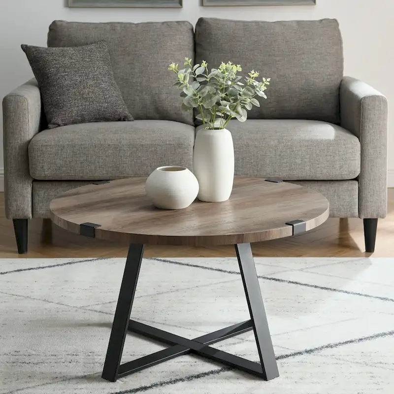 Round Metal Wrap Coffee Table