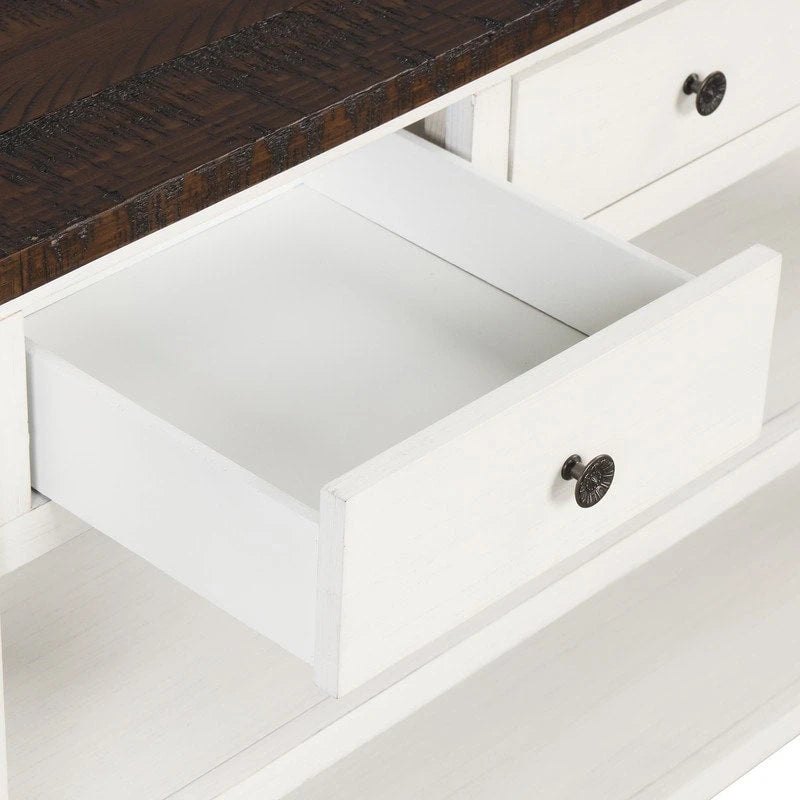 48" Console Table with 3 Drawers & 2 Shelves