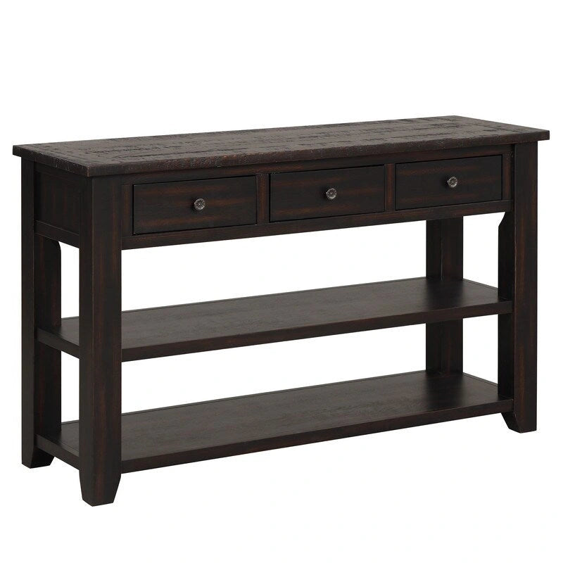 48" Console Table with 3 Drawers & 2 Shelves
