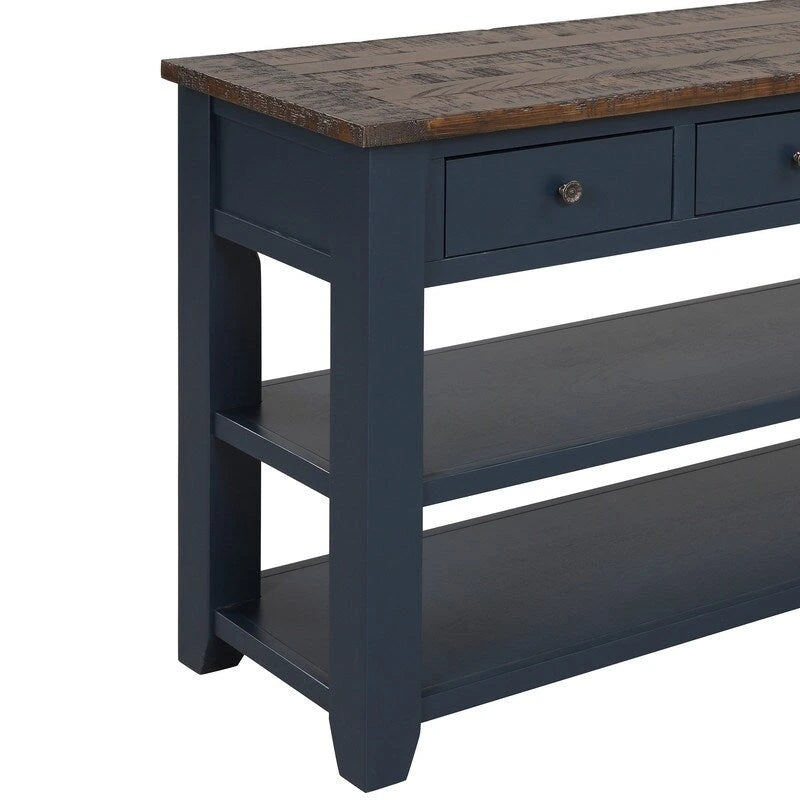 48" Console Table with 3 Drawers & 2 Shelves