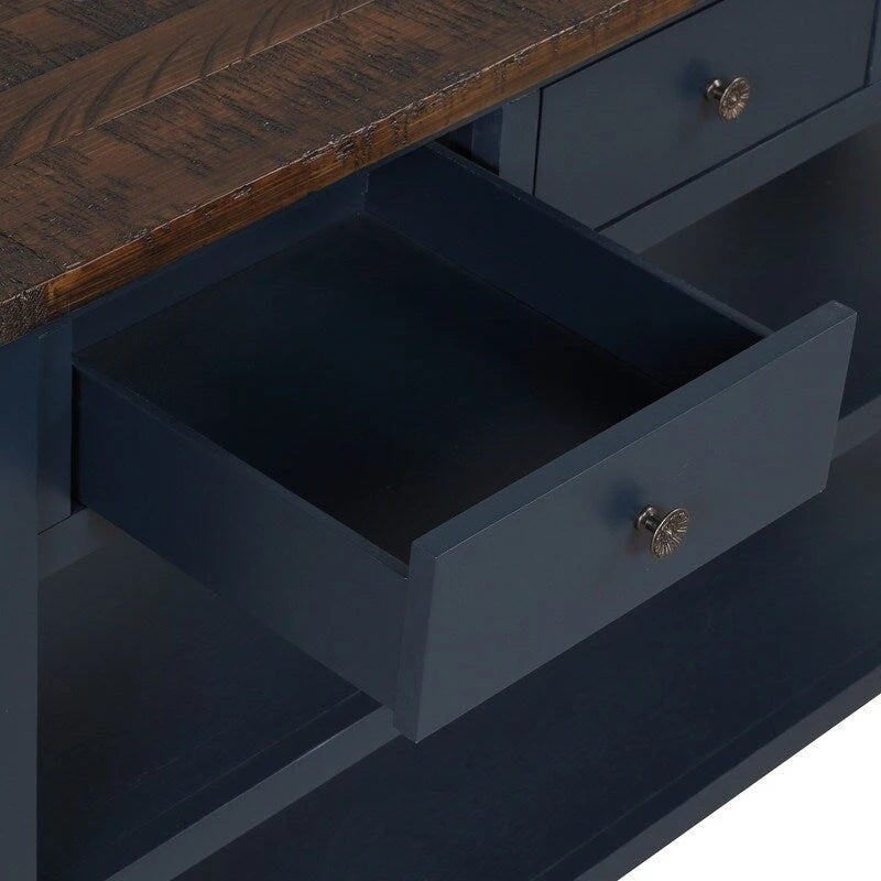 48" Console Table with 3 Drawers & 2 Shelves