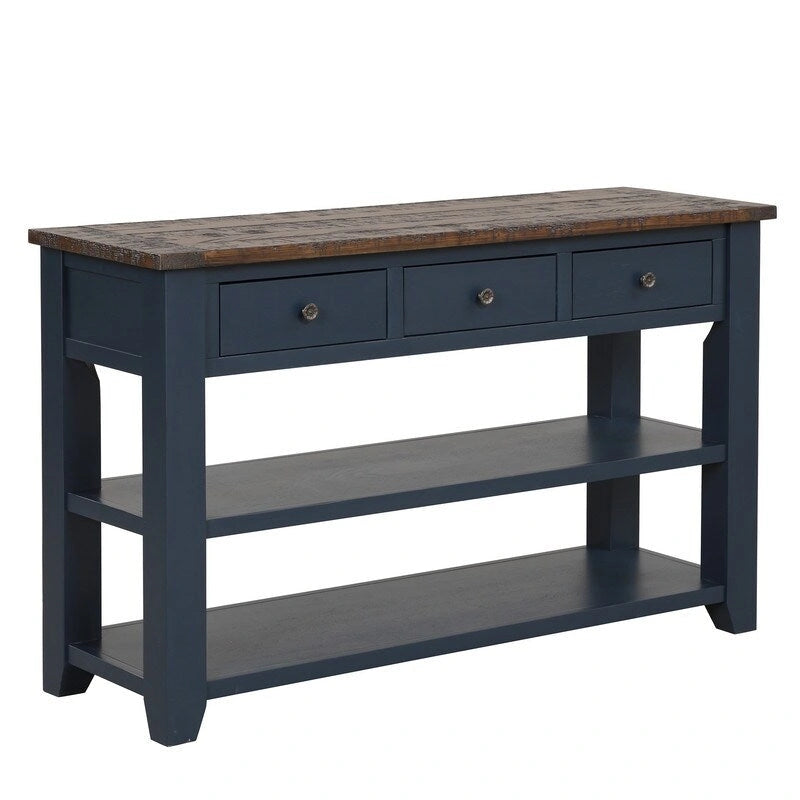 48" Console Table with 3 Drawers & 2 Shelves