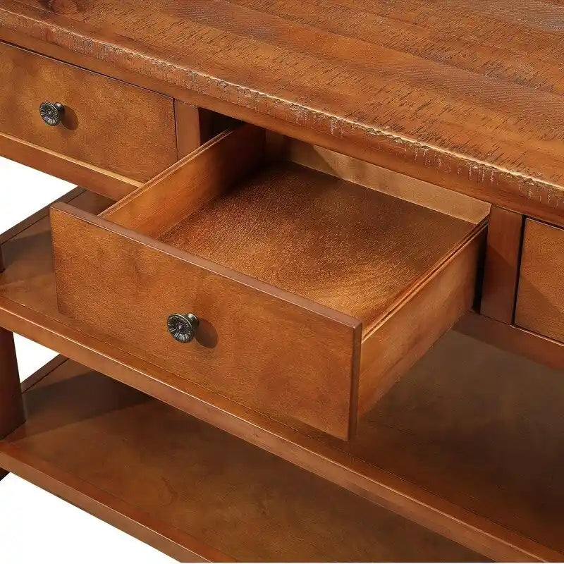 48" Console Table with 3 Drawers & 2 Shelves