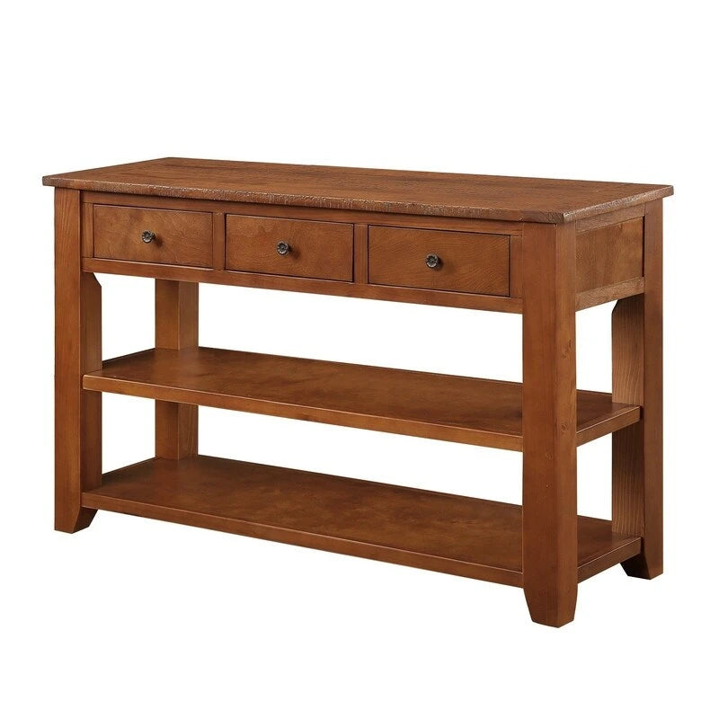 48" Console Table with 3 Drawers & 2 Shelves