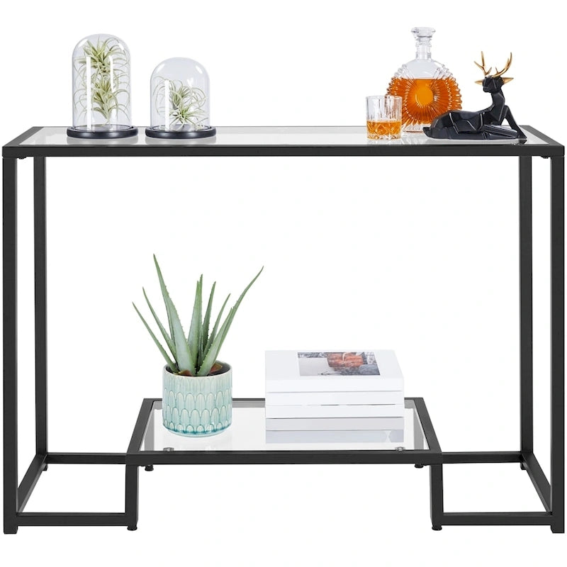 Modern Tempered Glass Console Table for Entryway & Porch
