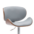 Modern Swivel Bentwood Adjustable Height Bar Stool