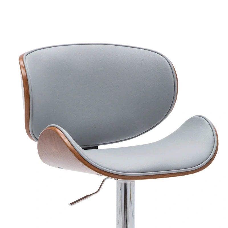 Modern Swivel Bentwood Adjustable Height Bar Stool