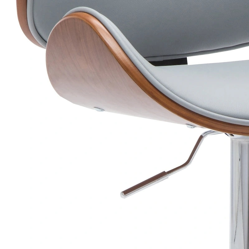Modern Swivel Bentwood Adjustable Height Bar Stool