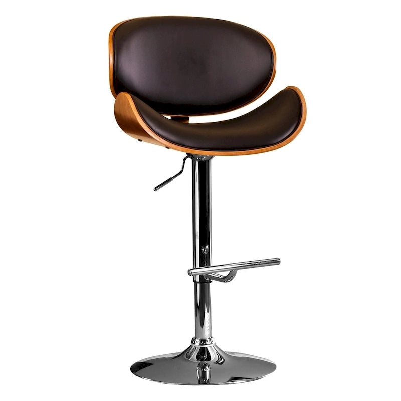 Modern Swivel Bentwood Adjustable Height Bar Stool