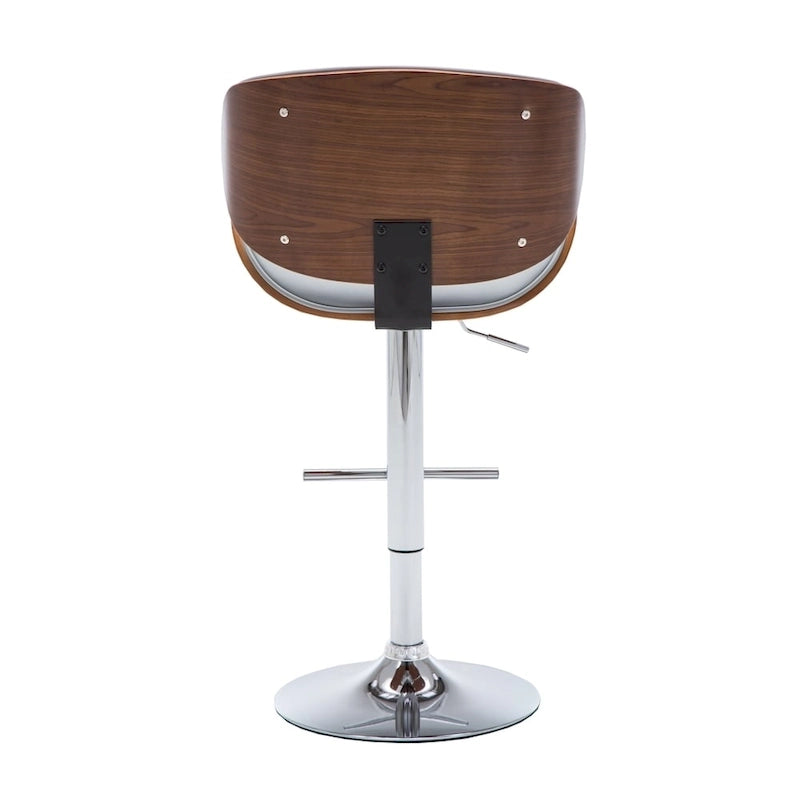 Modern Swivel Bentwood Adjustable Height Bar Stool