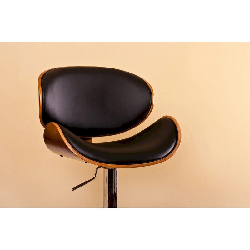 Modern Swivel Bentwood Adjustable Height Bar Stool