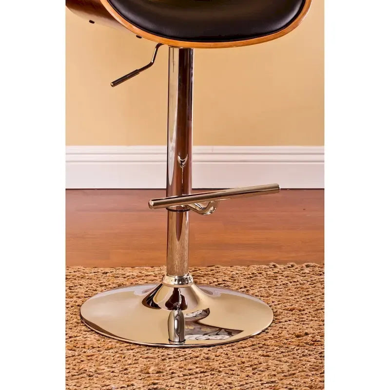 Modern Swivel Bentwood Adjustable Height Bar Stool