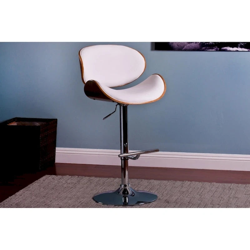 Modern Swivel Bentwood Adjustable Height Bar Stool