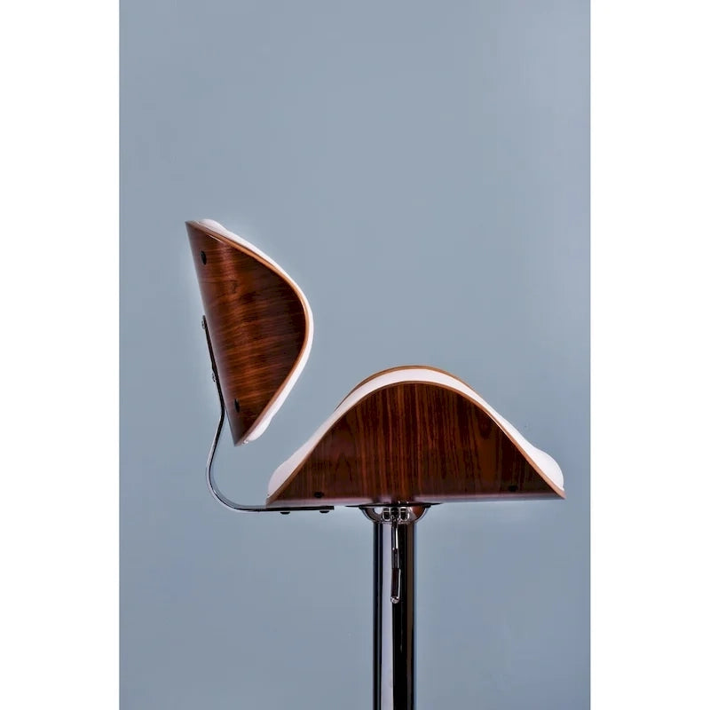 Modern Swivel Bentwood Adjustable Height Bar Stool
