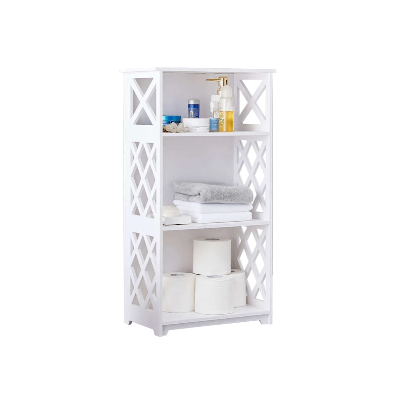 3-Tier Open Storage Shelves, White
