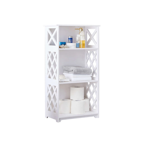 3-Tier Open Storage Shelves, White