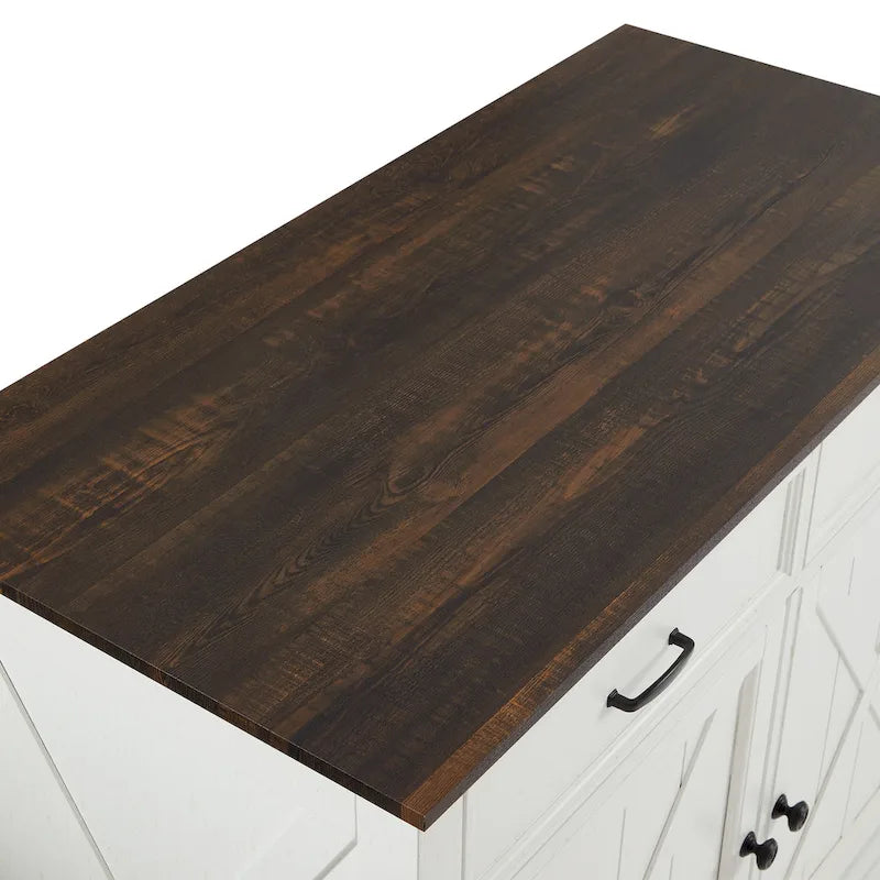 Kitchen Island with Upholstered Saddle Stools - 43D x 47.75W x 36.25H