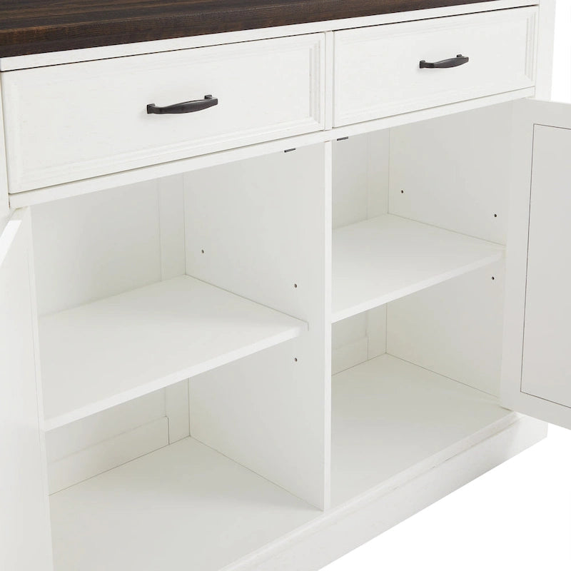 Kitchen Island with Upholstered Saddle Stools - 43D x 47.75W x 36.25H