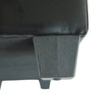 Black Faux Leather Storage Ottoman Bench