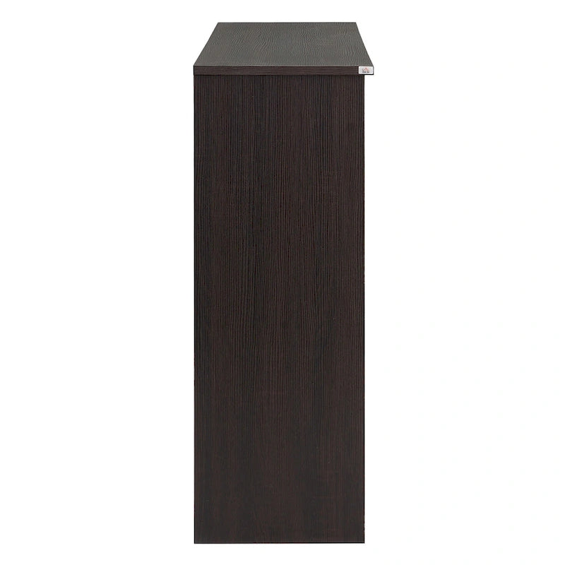 Modern Kitchen Storage Sideboard Buffet Cabinet with Sliding Glass Doors and Adjustable Shelf, Dark Brown