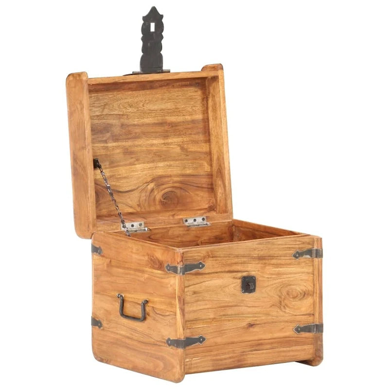 vidaXL Storage Chest Storage Trunk with Latch for Bedroom Solid Wood Acacia - 15.7x15.7x15.7 (W x D x H)