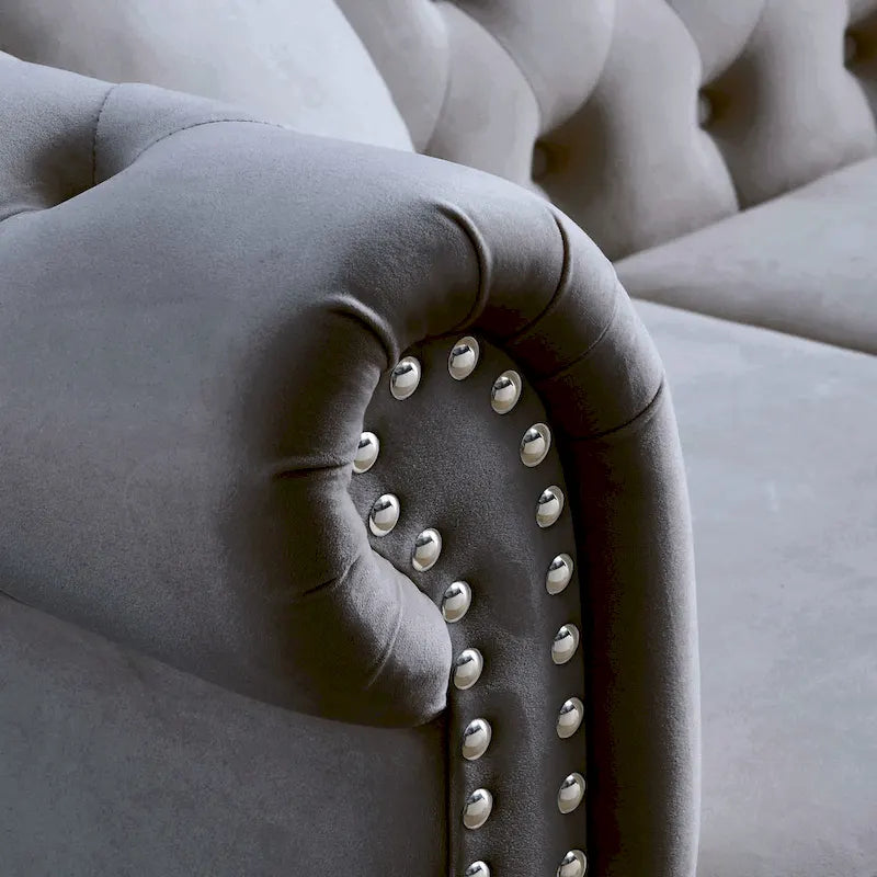 Classic Button-Tufted 3-Seater Sofa for Living Room