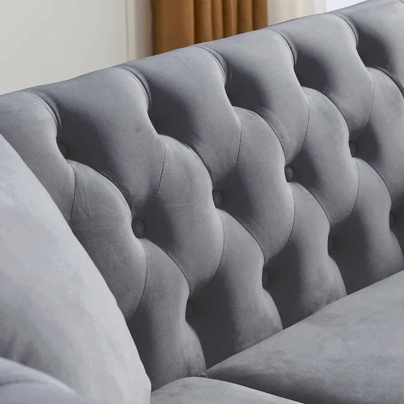 Classic Button-Tufted 3-Seater Sofa for Living Room