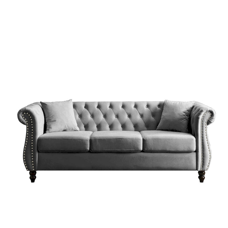 Classic Button-Tufted 3-Seater Sofa for Living Room